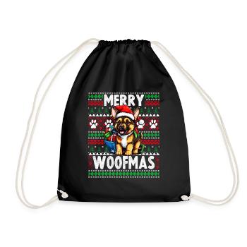 Berger Allemand Chien Drôle de Noël - Chien Laid Swe - Sac de sport léger - noir - Devant