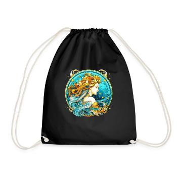 Wassermann Astrologie Sternzeichen Design - Cool Aquarius - Turnbeutel - Schwarz - Vorne