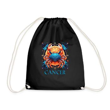 Graphique de l’horoscope du zodiaque - Cancer du signe du zodiaque - Sac de sport léger - noir - Devant
