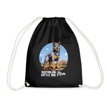 Hund Australian Cattle Dog - Turnbeutel - Schwarz - Vorne