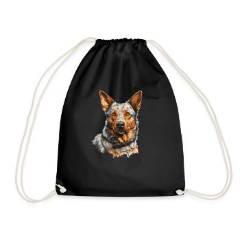 Hund Australian Cattle Dog - Turnbeutel - Schwarz - Vorne