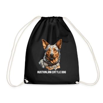 Hund Australian Cattle Dog - Turnbeutel - Schwarz - Vorne