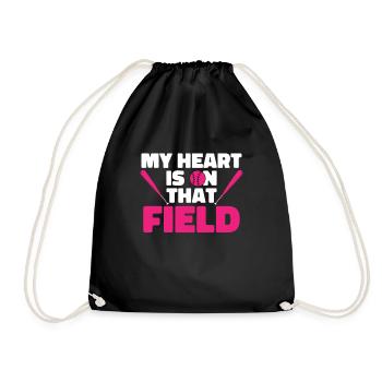 Baseball Mutter Baseball Mama - Turnbeutel - Schwarz - Vorne