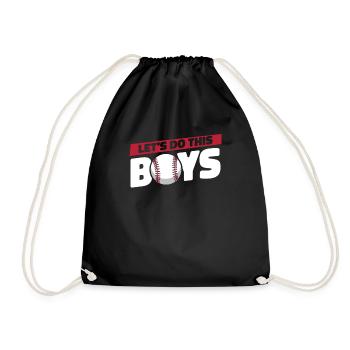Baseball Cool Baseball Mom Lets Do This Boys - Drawstring Bag - black - Front