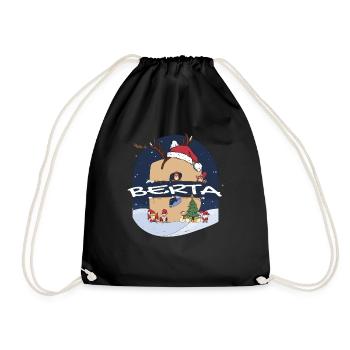 Awesome Berta Name w Santa Hat dans le thème de Noël - Sac de sport léger - noir - Devant