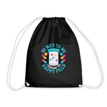 Sois gentil avec moi Je distribue la pharmacie Happy Pills - Sac de sport léger - noir - Devant
