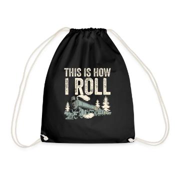 That's how I roll the train - Drawstring Bag - black - Front