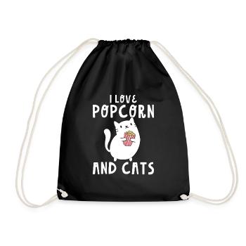 Drôle J’aime Popcorn And Cats Cinema Snack Movie N - Sac de sport léger - noir - Devant