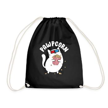 Drôle de soirée cinéma Popcorn Enthusiast Cute Pawpcorn - Sac de sport léger - noir - Devant
