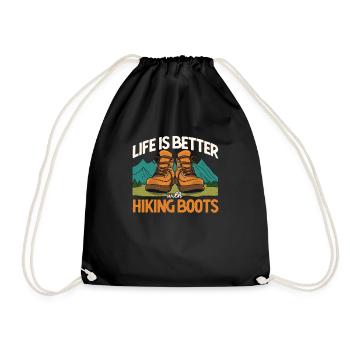 La vie est meilleure en chaussures de randonnée randonneurs - Sac de sport léger - noir - Devant