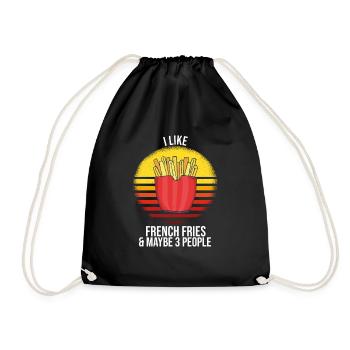 Frites amusantes Frites drôles - Sac de sport léger - noir - Devant
