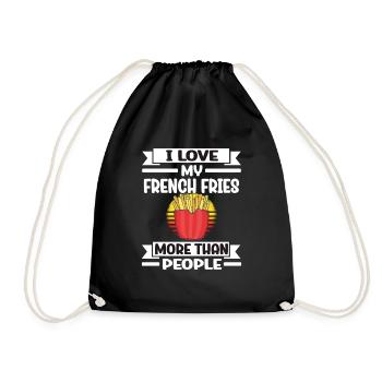 Frites amusantes Frites drôles - Sac de sport léger - noir - Devant