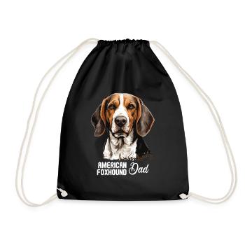 Hund American Foxhound - Turnbeutel - Schwarz - Vorne