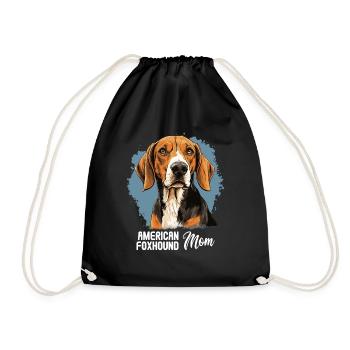 Hund American Foxhound - Turnbeutel - Schwarz - Vorne