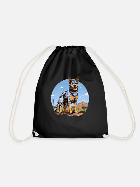 Hund Australian Cattle Dog - Turnbeutel - Schwarz