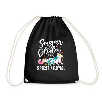 Sugar Glider Flying Squirrel - Drawstring Bag - black - Front