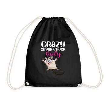 Sugar Glider Flying Squirrel - Drawstring Bag - black - Front