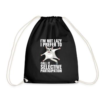 Sugar Glider Flying Squirrel - Drawstring Bag - black - Front