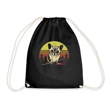 Sugar Glider Flying Squirrel - Drawstring Bag - black - Front