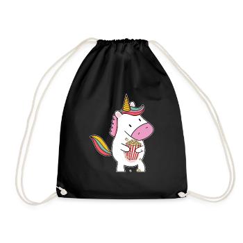 Popcorn Licorne Drôle de Théâtre Cinéma Snack Film N - Sac de sport léger - noir - Devant