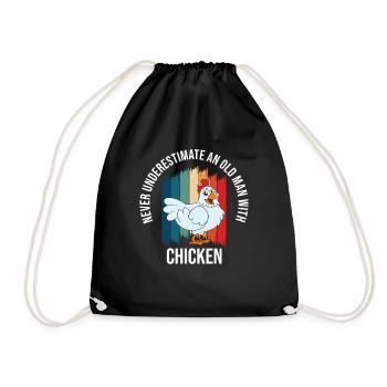 Lustiger Hühner Spruch Huhn - Turnbeutel - Schwarz - Vorne