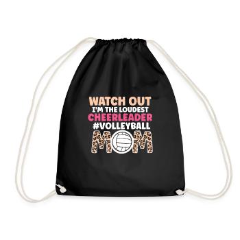 Volleyball Mom Volleyball Mom - Drawstring Bag - black - Front