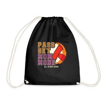 Volleyball Mom Volleyball Mom - Drawstring Bag - black - Front