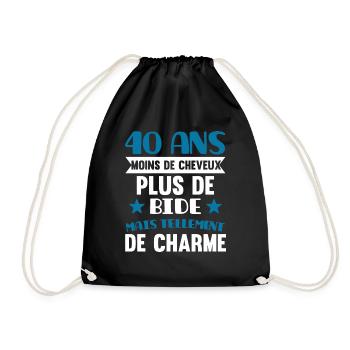 40 ans cadeau humour anniversaire homme beauf papa - Sac de sport léger - noir - Devant
