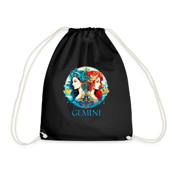 Portez votre signe du zodiaque astrologique avec fierté: Gémeaux - Sac de sport léger - noir - Devant
