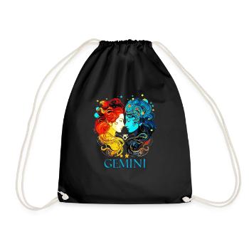 Cool Zodiac Sign Gemini Design pour les femmes et les hommes - Sac de sport léger - noir - Devant