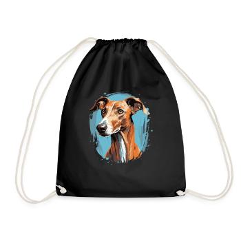 Chien Azawakh - Sac de sport léger - noir - Devant