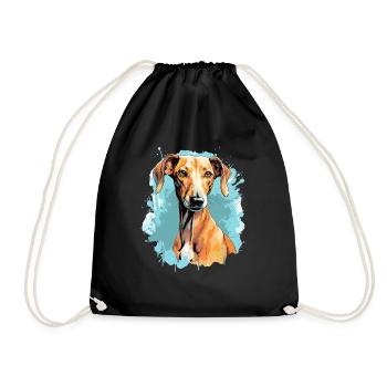 Chien Azawakh - Sac de sport léger - noir - Devant