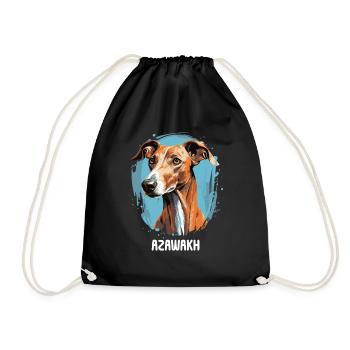 Chien Azawakh - Sac de sport léger - noir - Devant