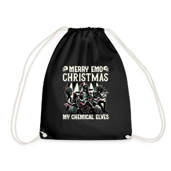 Merry Emo Christmas My Chemical Elves Emocore - Turnbeutel - Schwarz - Vorne
