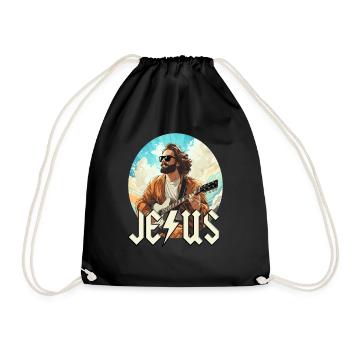 Christ Jesus avec guitare électrique - Sac de sport léger - noir - Devant