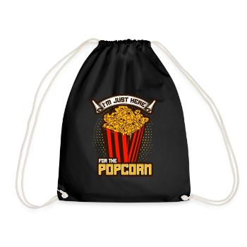 Popcorn Lover Cinema Movie Snack - Drawstring Bag - black - Front