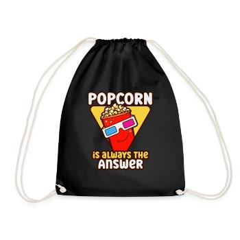 Popcorn Lover Cinema Movie Snack - Drawstring Bag - black - Front