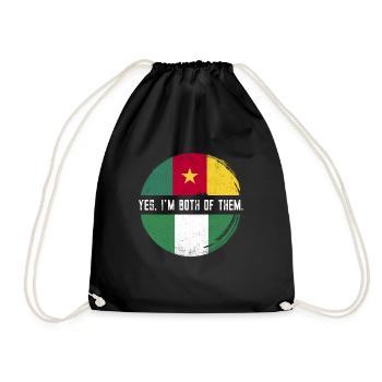 Kamerun Flagge Kamerun - Turnbeutel - Schwarz - Vorne