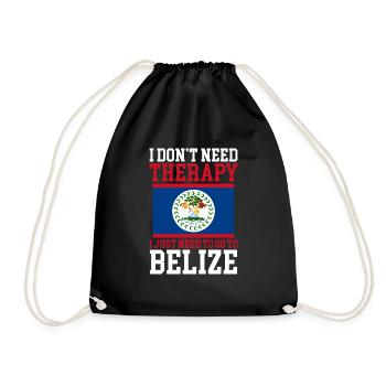 Belize Flagge Belizer - Turnbeutel - Schwarz - Vorne