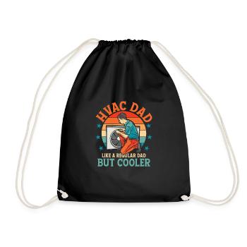 HVAC Dad Like A Regular Dad But Cooler Technician - Drawstring Bag - black - Front