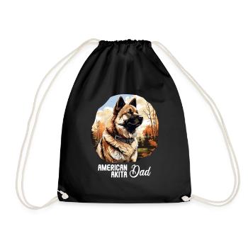 Hund American Akita - Turnbeutel - Schwarz - Vorne
