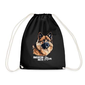 Hund American Akita - Turnbeutel - Schwarz - Vorne