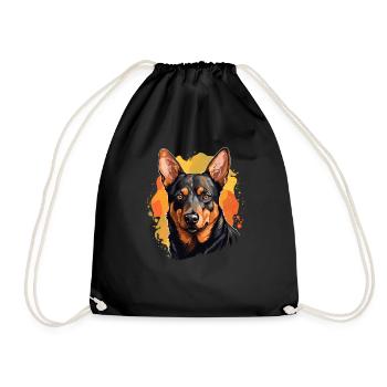 Chien Kelpie australien - Sac de sport léger - noir - Devant