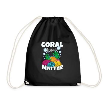 Aquarium Fish Gift - Drawstring Bag - black - Front