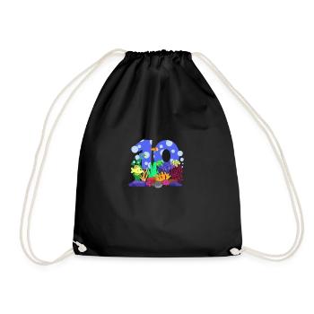 Aquarium Fish Gift - Drawstring Bag - black - Front