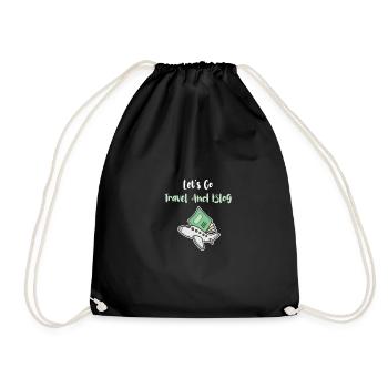 Let's Go Travel and Blog Enthusiast Adventure - Drawstring Bag - black - Front