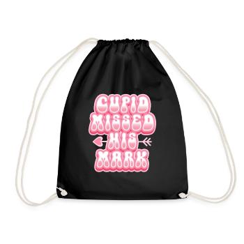 Retro Groovy 70's Valentine's Day Hearts Couple - Drawstring Bag - black - Front