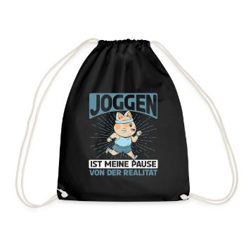Jogging Läufer Joggen ist meine Pause - Turnbeutel - Schwarz - Vorne