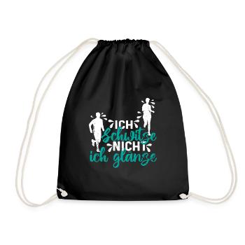 Joggen Sportler Ich schwitze nicht ich glänze - Turnbeutel - Schwarz - Vorne