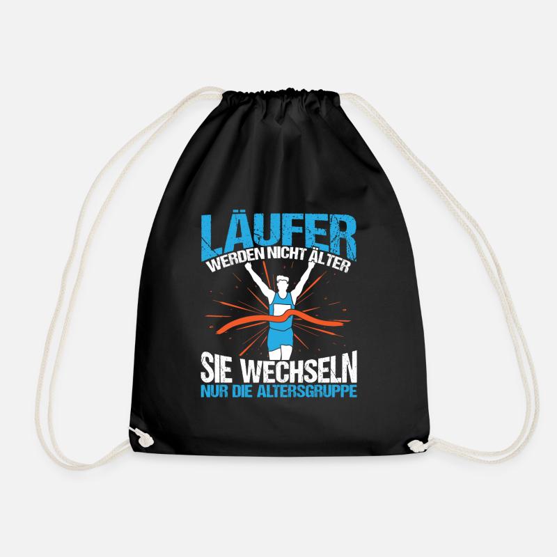 Joggen Läufer werden nicht älter - Turnbeutel - Schwarz